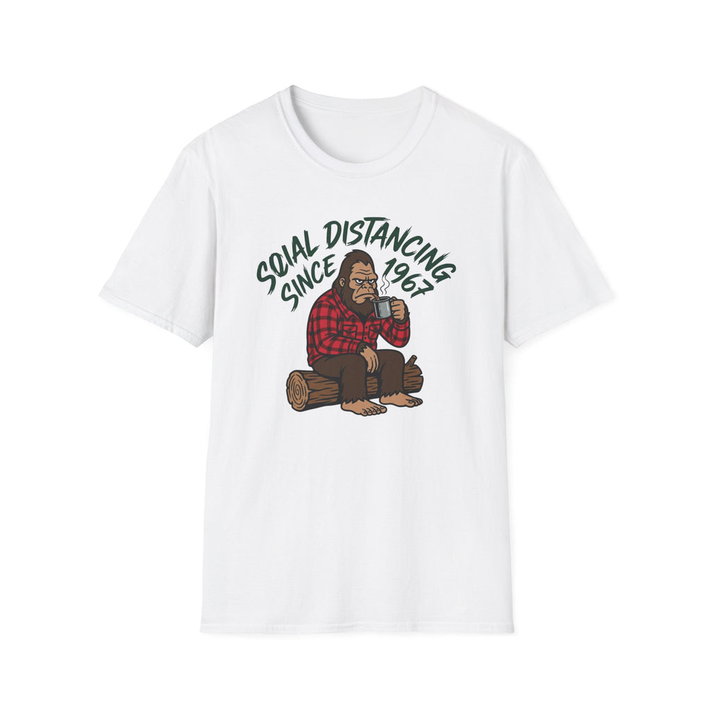 Bigfoot Social Distancing Since 1967 T-Shirt | Sasquatch Lumberjack Tee