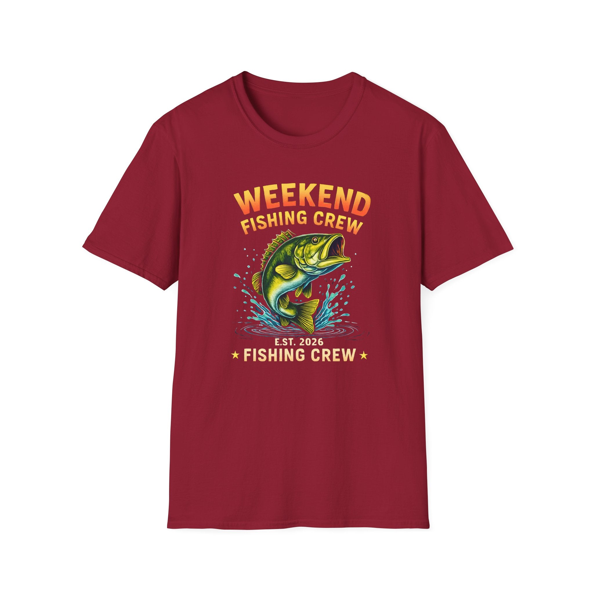 Weekend Fishing Crew T-Shirt | Bass Fish Illustration, Angler Tee