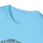 Dad is a Legend Camping T-Shirt | Bear, Campfire, Tent Cabin Illustration