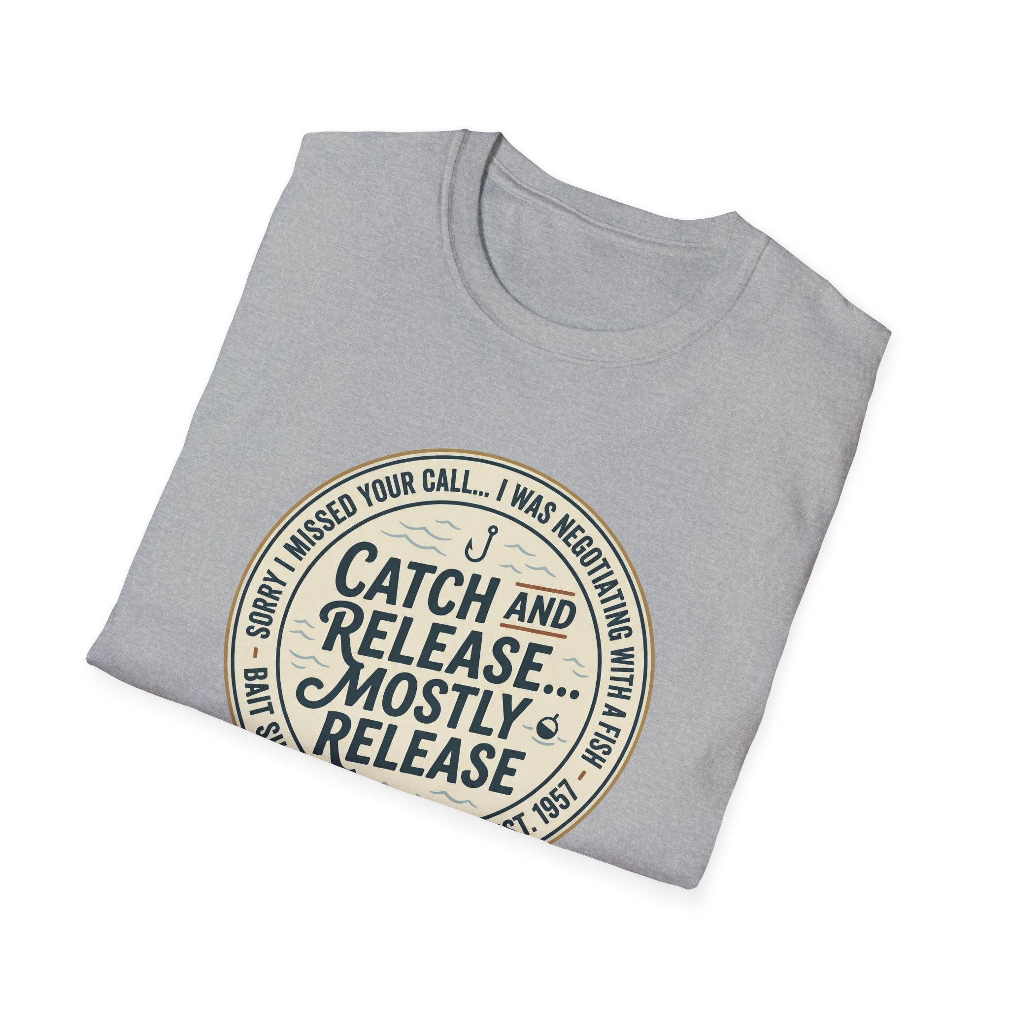 Catch and Release Mostly Release T-Shirt | Fishing Lake Tahoe Badge
