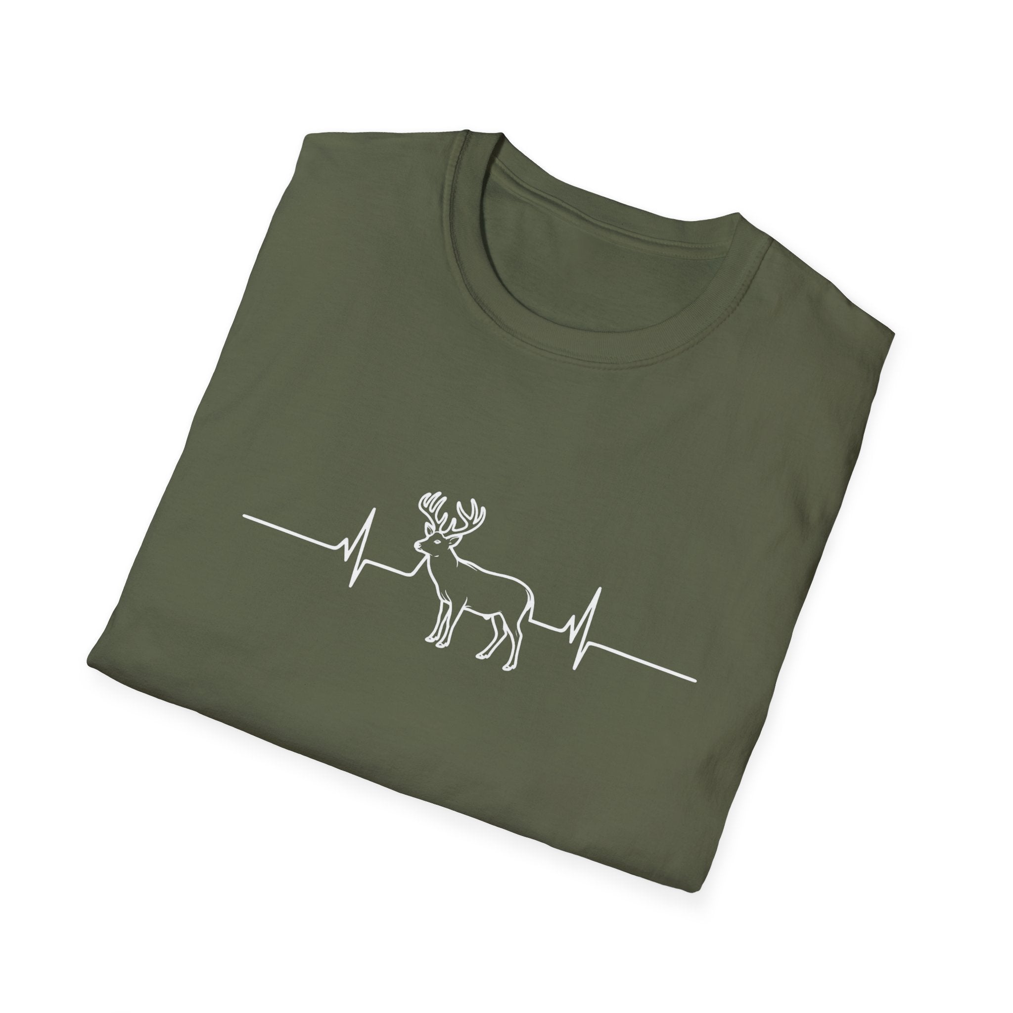 Buck Heartbeat Line T-Shirt | Deer EKG Graphic Tee