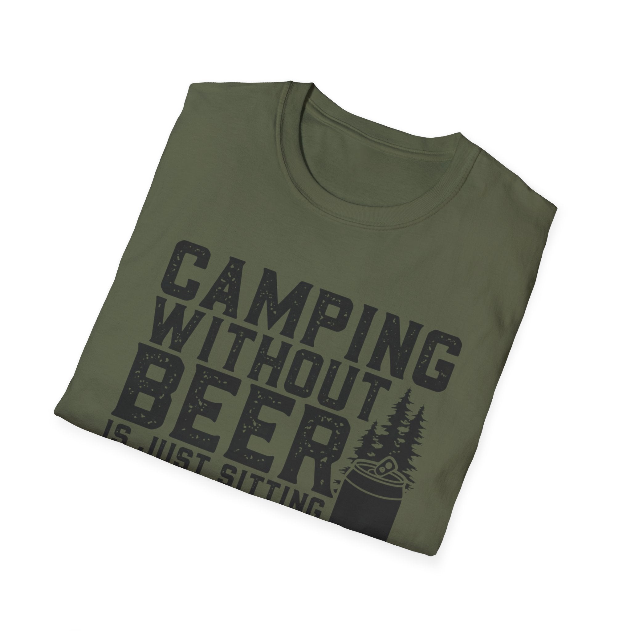 Camping Without Beer T-Shirt | Camping Saying, Beer Can Graphic