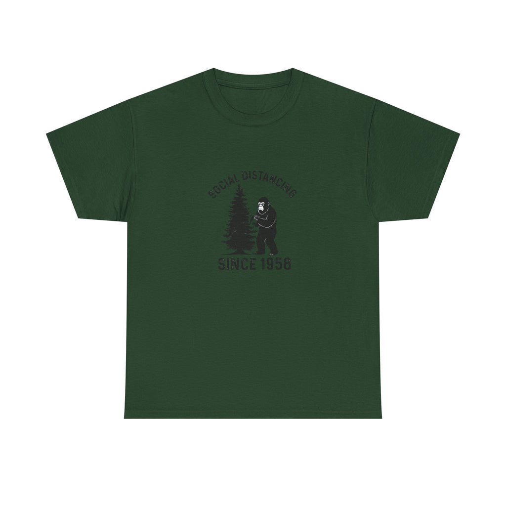 Bigfoot Social Distancing Since 1958 Tee | Sasquatch Forest Graphic Shirt