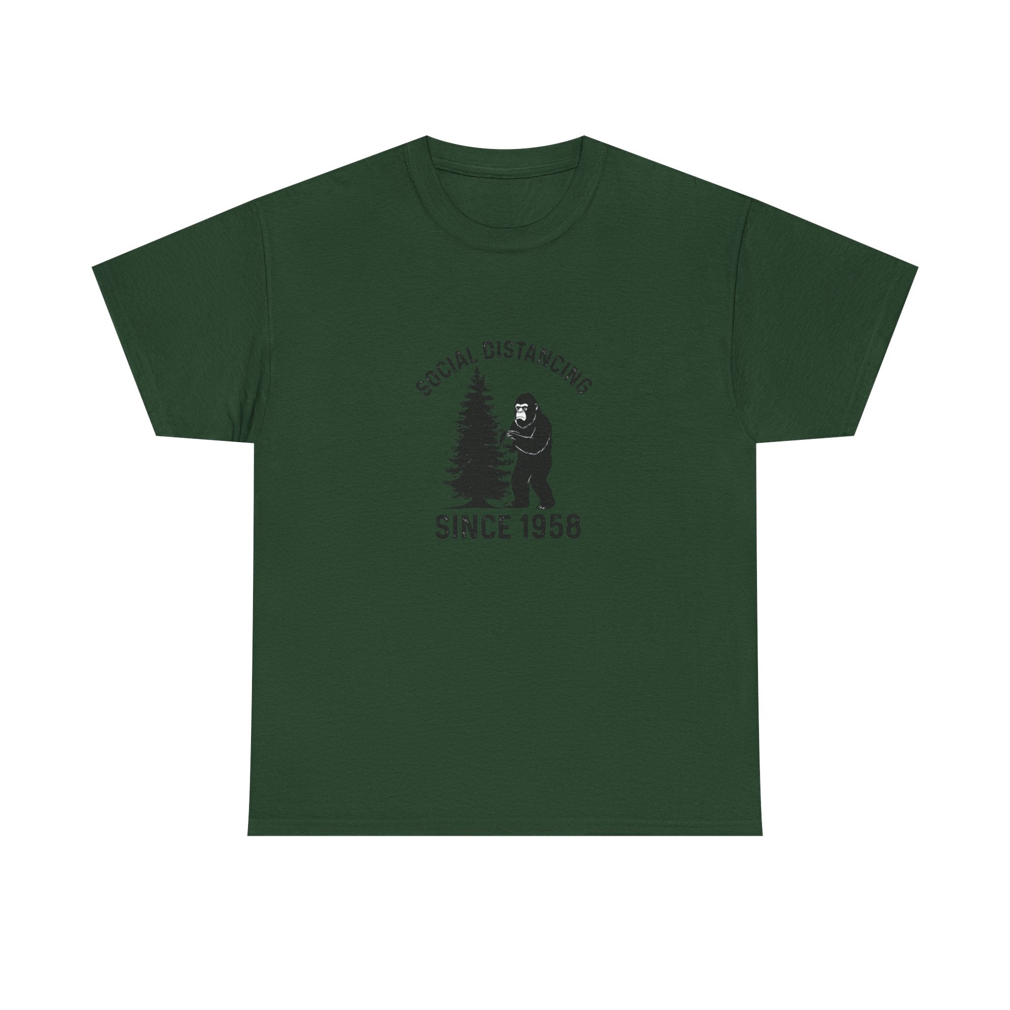 Bigfoot Social Distancing Since 1958 Tee | Sasquatch Forest Graphic Shirt