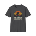 Bigfoot Silhouette Sunset T-Shirt | Retro Sasquatch Design