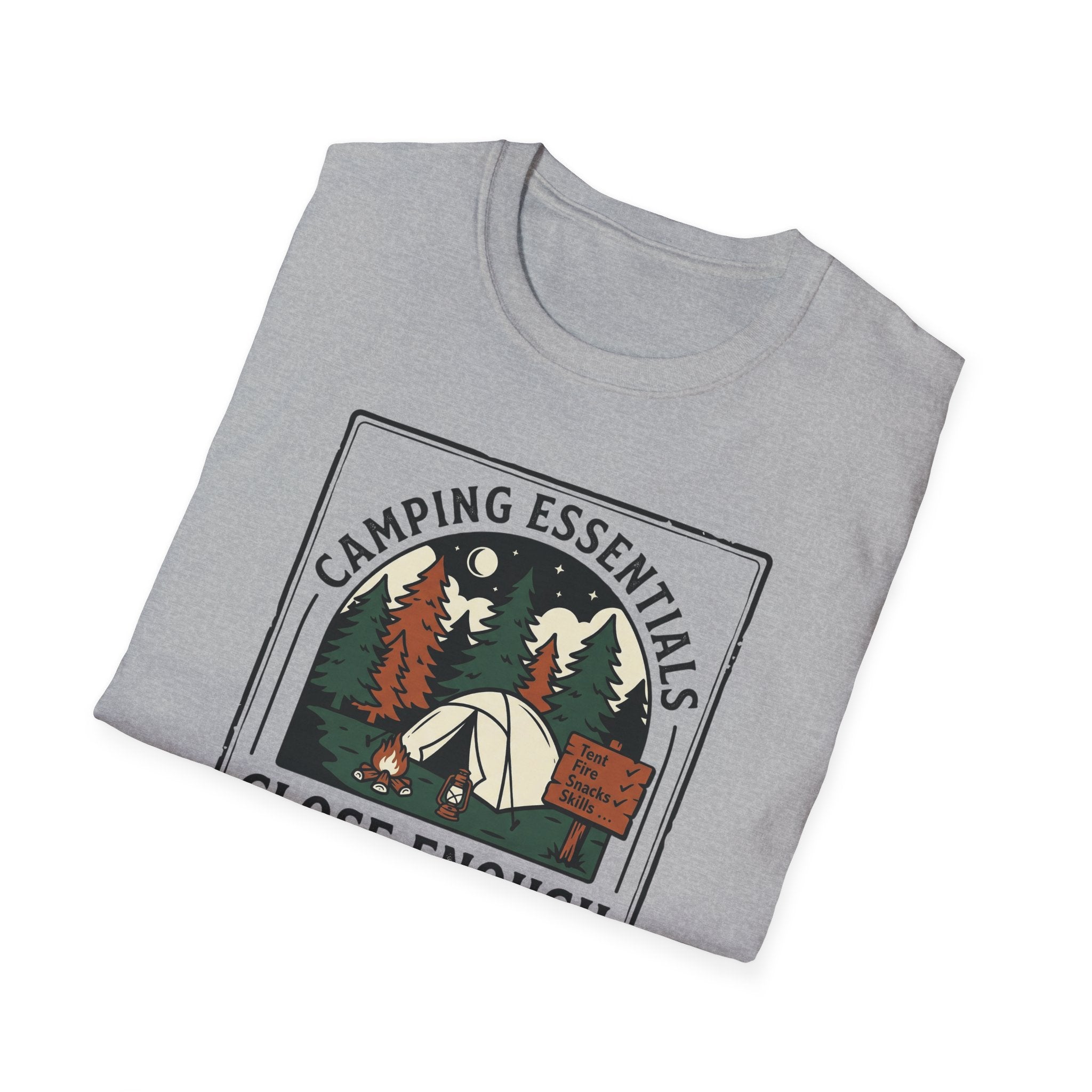 Camping Essentials Close Enough T-Shirt | Tent Forest Camping Shirt