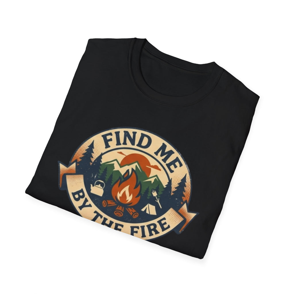Find Me by the Fire T-Shirt | Campfire Mountains Camping Tee