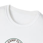 Camp Club We Tried T-Shirt | Camping Badge, Mountains & Pine Trees