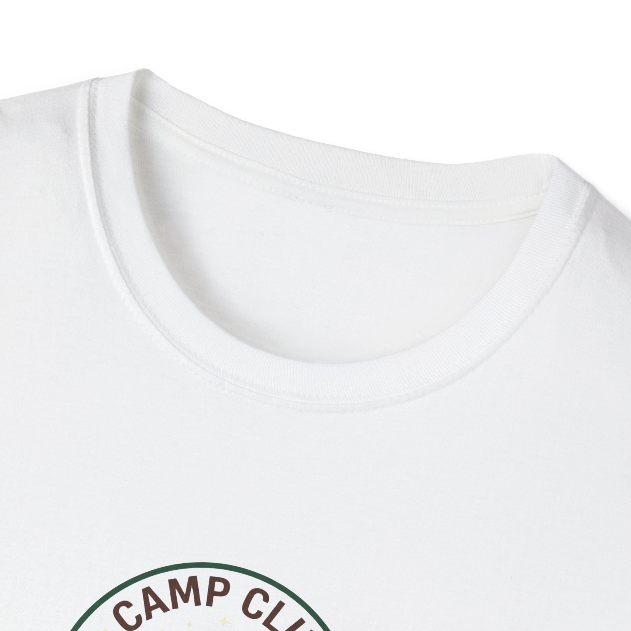 Camp Club We Tried T-Shirt | Camping Badge, Mountains & Pine Trees