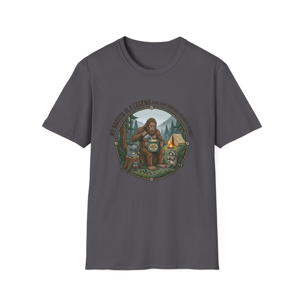 Dad is a Legend Camping T-Shirt | Bear, Campfire, Tent Cabin Illustration