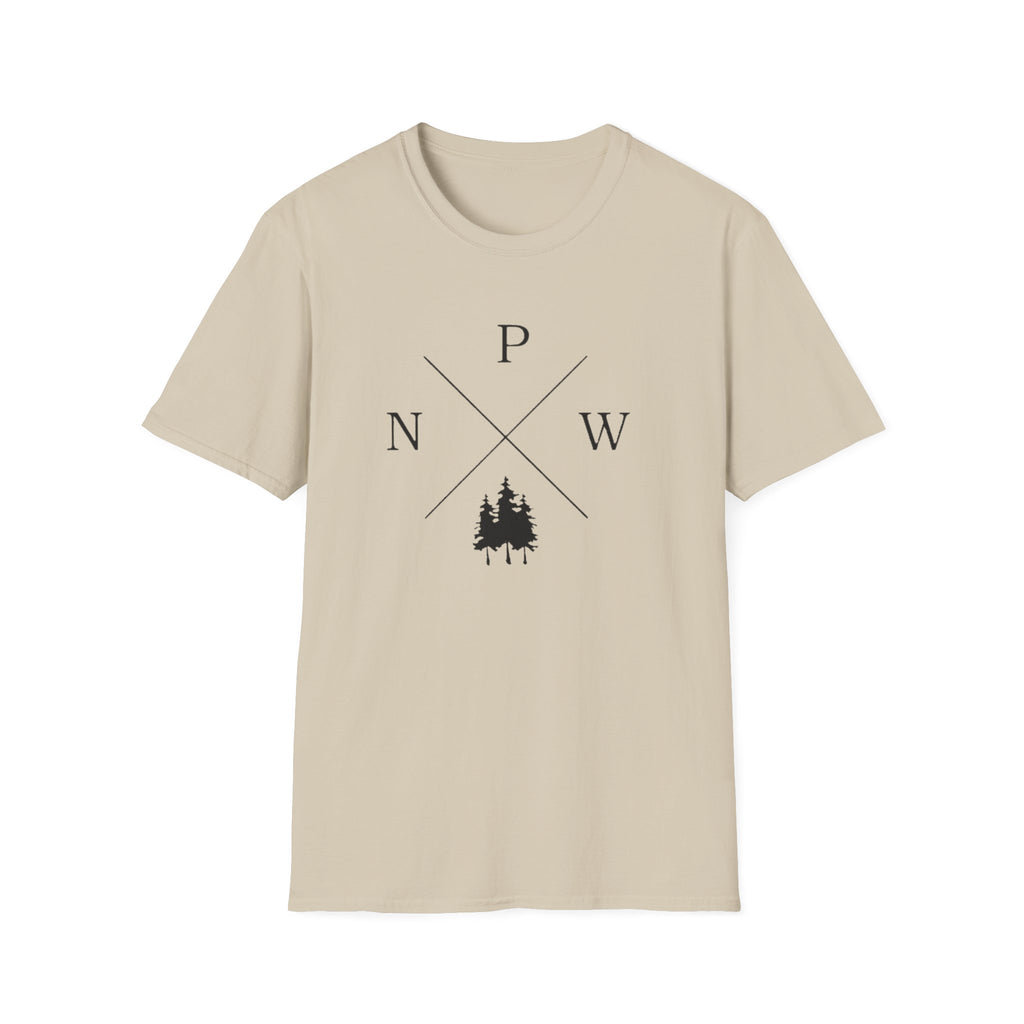 Compass Pines t-shirt | North South East West forest logo
