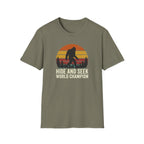 Bigfoot Silhouette Sunset T-Shirt | Retro Sasquatch Design
