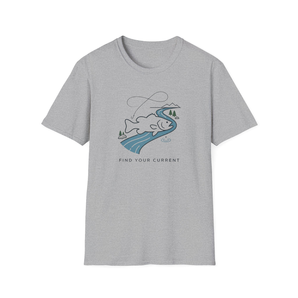 Find Your Current Wave T-Shirt | Surf River Whale Illustration