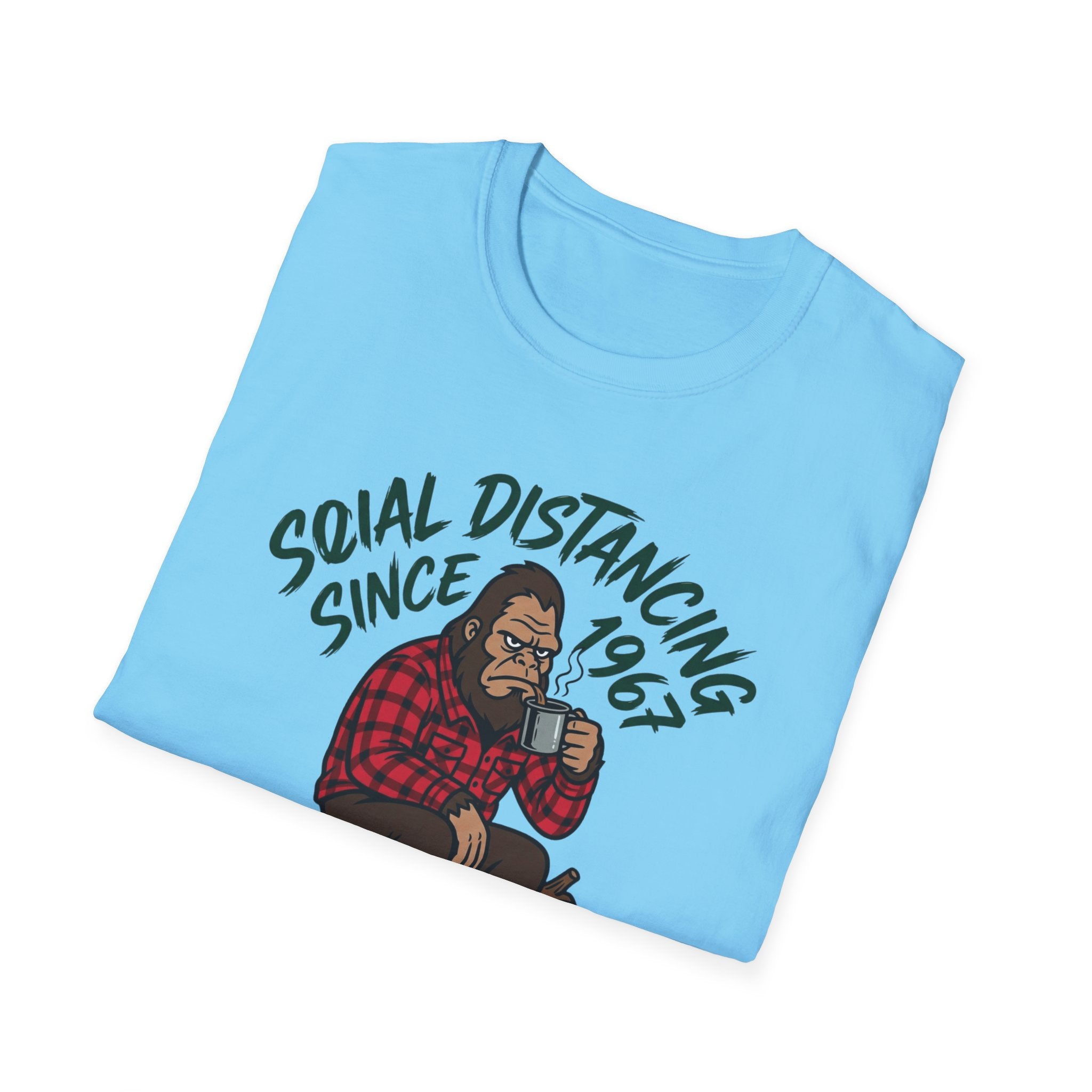 Bigfoot Social Distancing Since 1967 T-Shirt | Sasquatch Lumberjack Tee