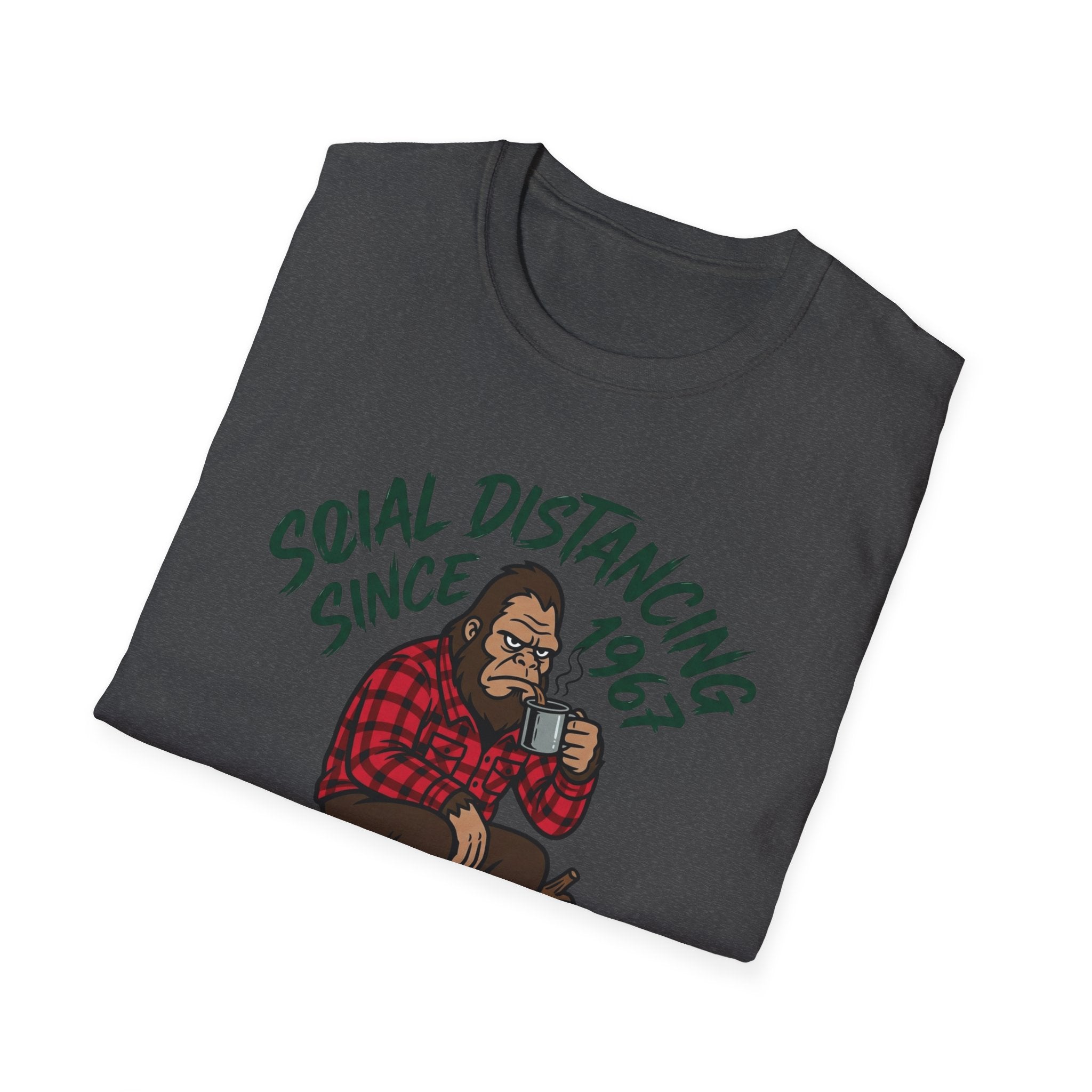Bigfoot Social Distancing Since 1967 T-Shirt | Sasquatch Lumberjack Tee