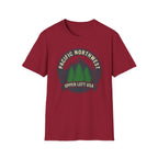 Pacific Northwest Mountain Pines T-Shirt | Upper Left USA graphic
