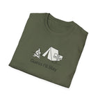 Guess Ill Stay camping tee | Tent and campfire graphic T-Shirt