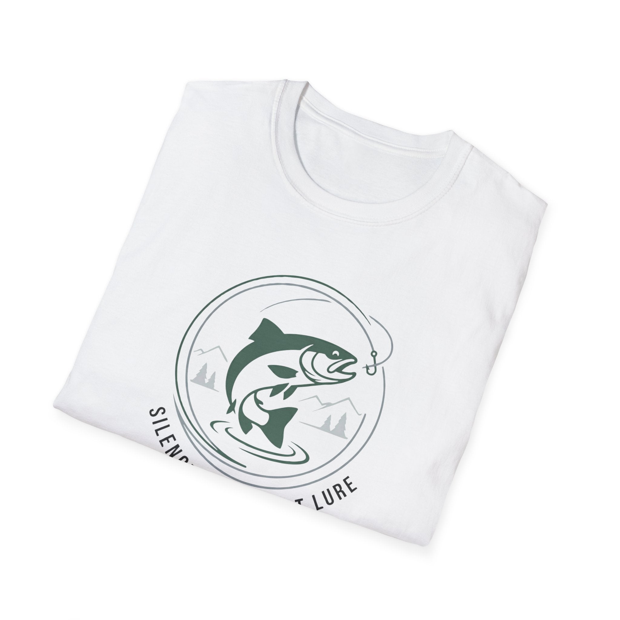 Fishing Trout Illustration T-Shirt | 'Silence Is The Best Lure' Outdoor Angler Tee
