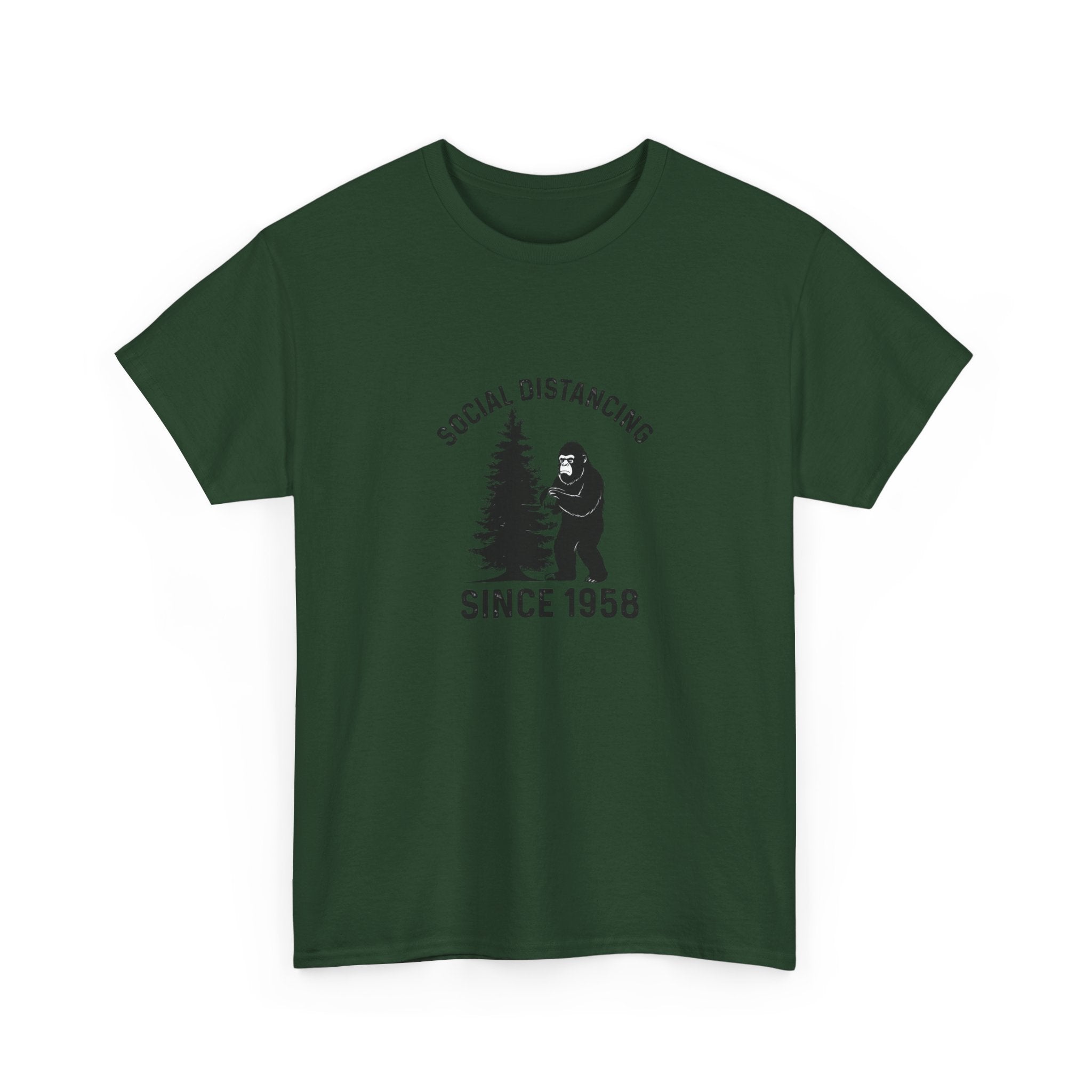 Bigfoot Social Distancing Since 1958 Tee | Sasquatch Forest Graphic Shirt