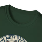 Just One More Cast Fishing T-Shirt | Retro Sunset Angler Design