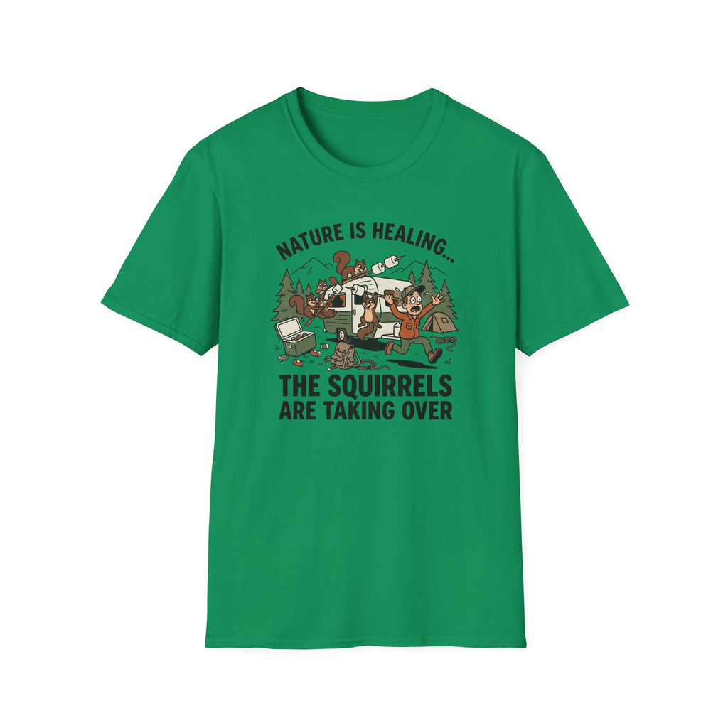 Nature Is Healing The Squirrels Are Taking Over T-Shirt | Squirrel Forest Illustration
