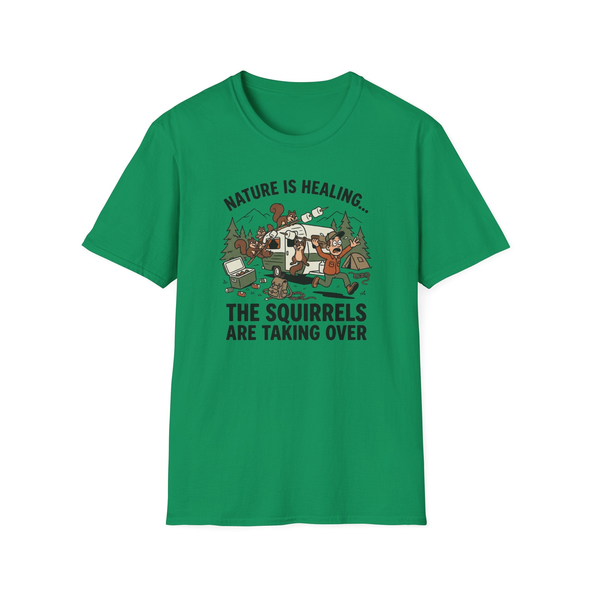 Nature Is Healing The Squirrels Are Taking Over T-Shirt | Squirrel Forest Illustration