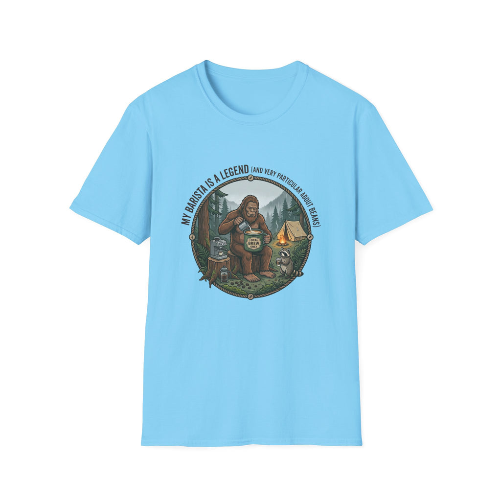 Dad is a Legend Camping T-Shirt | Bear, Campfire, Tent Cabin Illustration