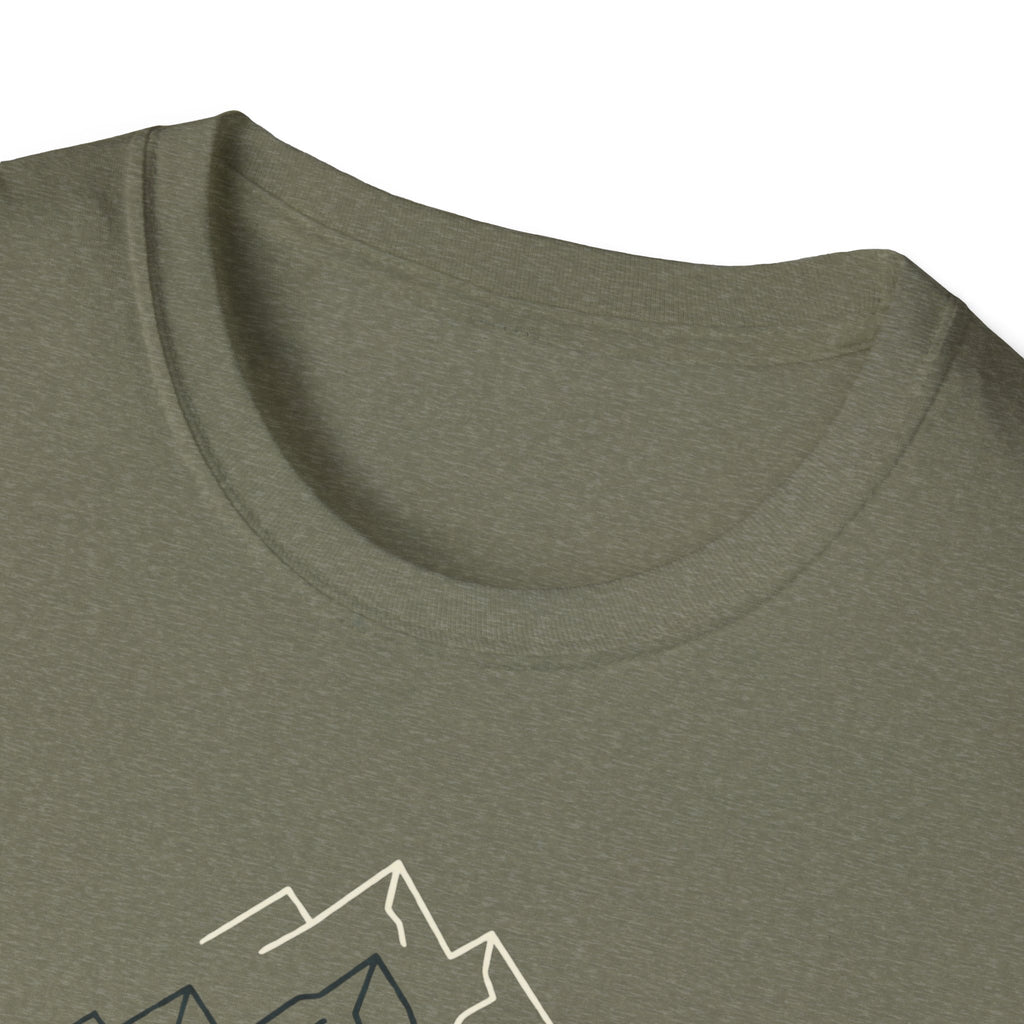 Coffee Cup in Pines T-Shirt | mountain camp mug, minimalist outdoors design