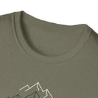 Coffee Cup in Pines T-Shirt | mountain camp mug, minimalist outdoors design
