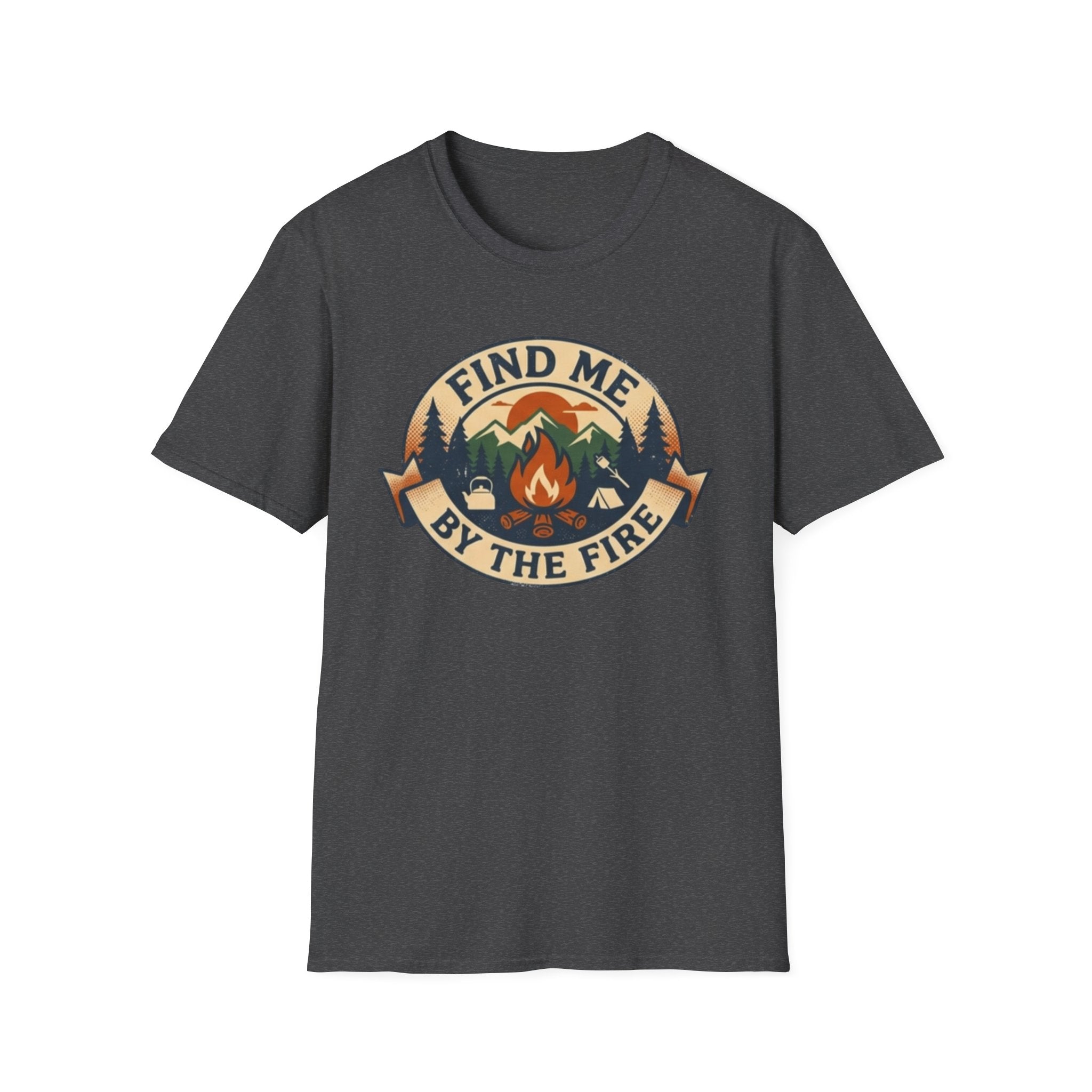Find Me by the Fire T-Shirt | Campfire Mountains Camping Tee