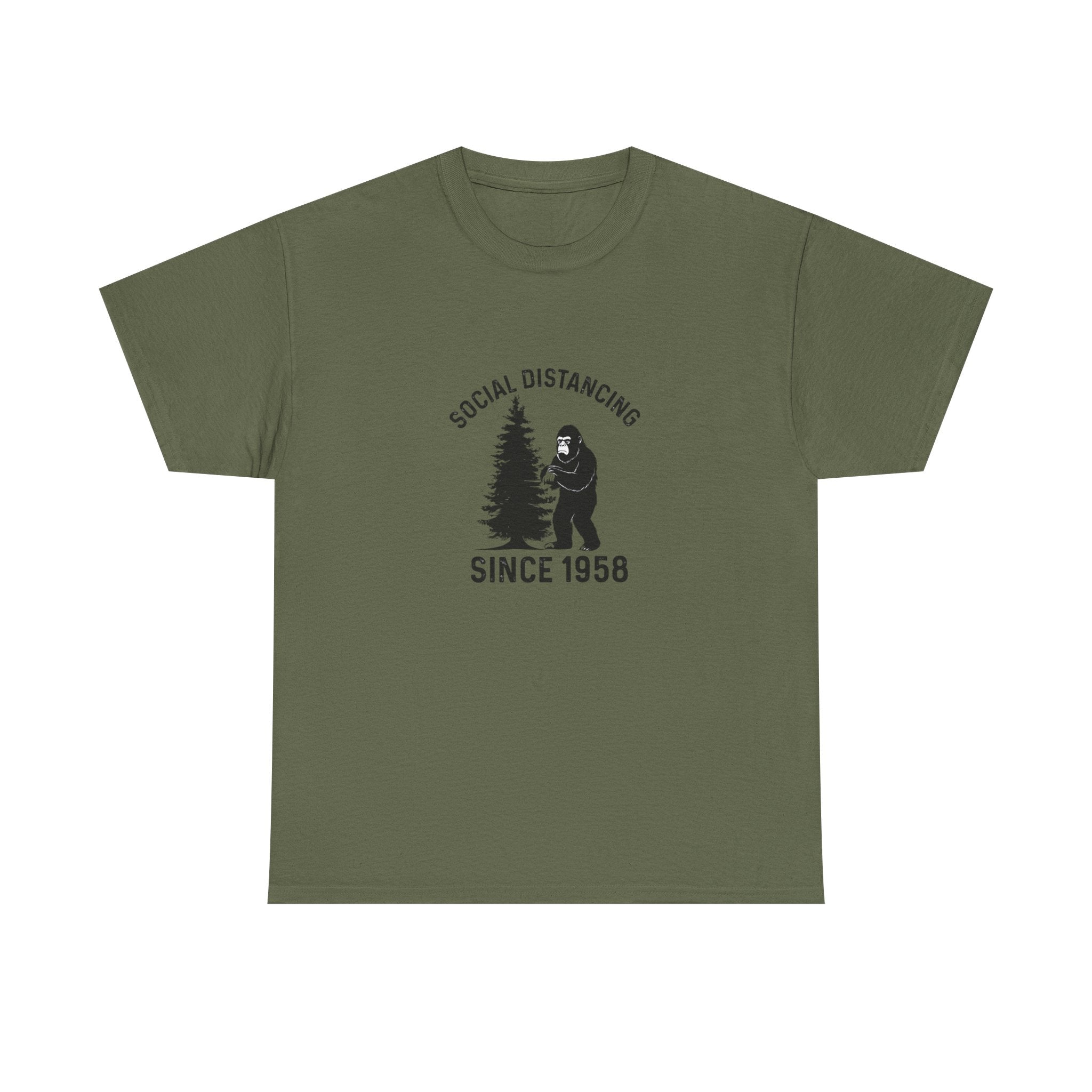 Bigfoot Social Distancing Since 1958 Tee | Sasquatch Forest Graphic Shirt