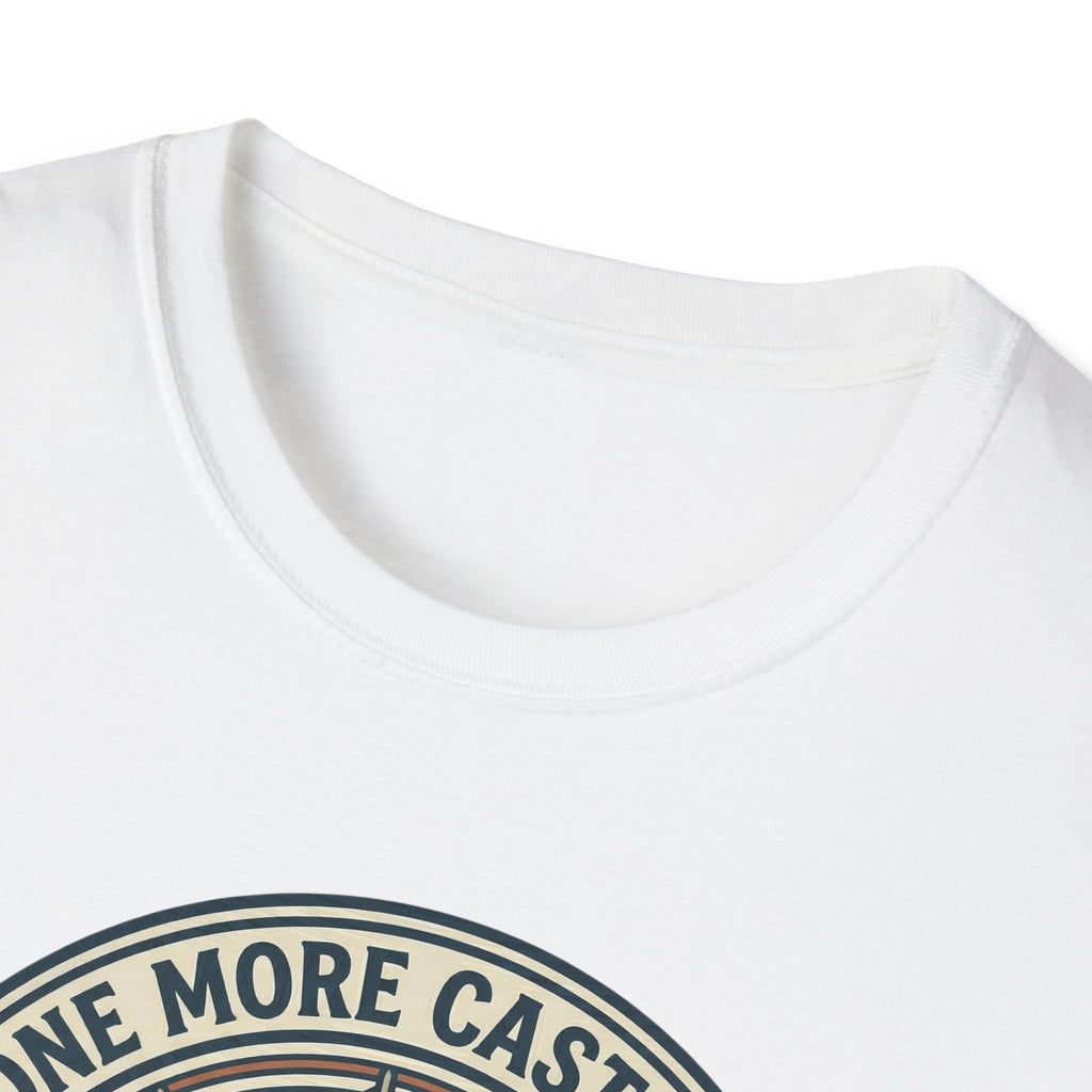 Just One More Cast Fishing T-Shirt | Retro Sunset Angler Design