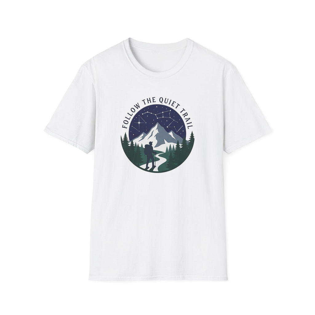 Follow The Quiet Trail Hiking T Shirt | Mountain Night Sky