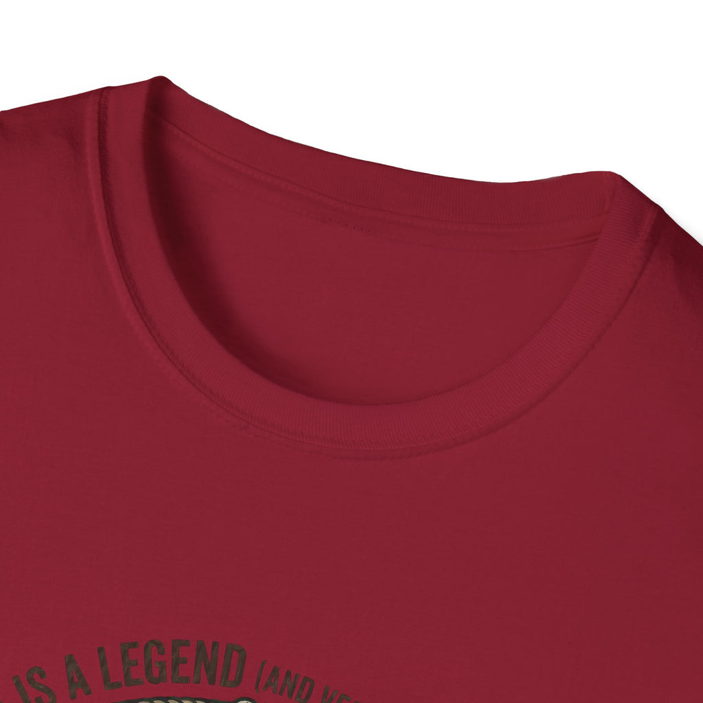 Dad is a Legend Camping T-Shirt | Bear, Campfire, Tent Cabin Illustration