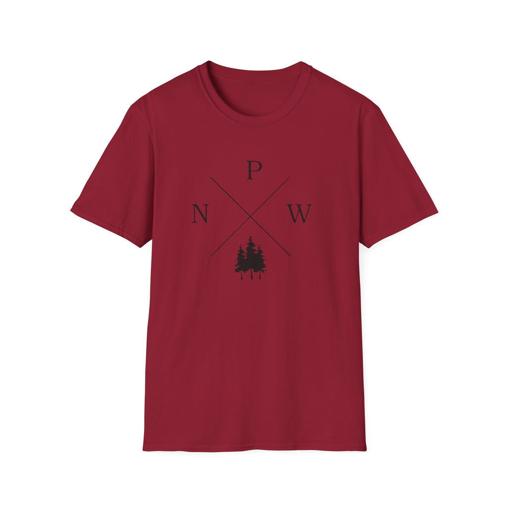 Compass Pines t-shirt | North South East West forest logo