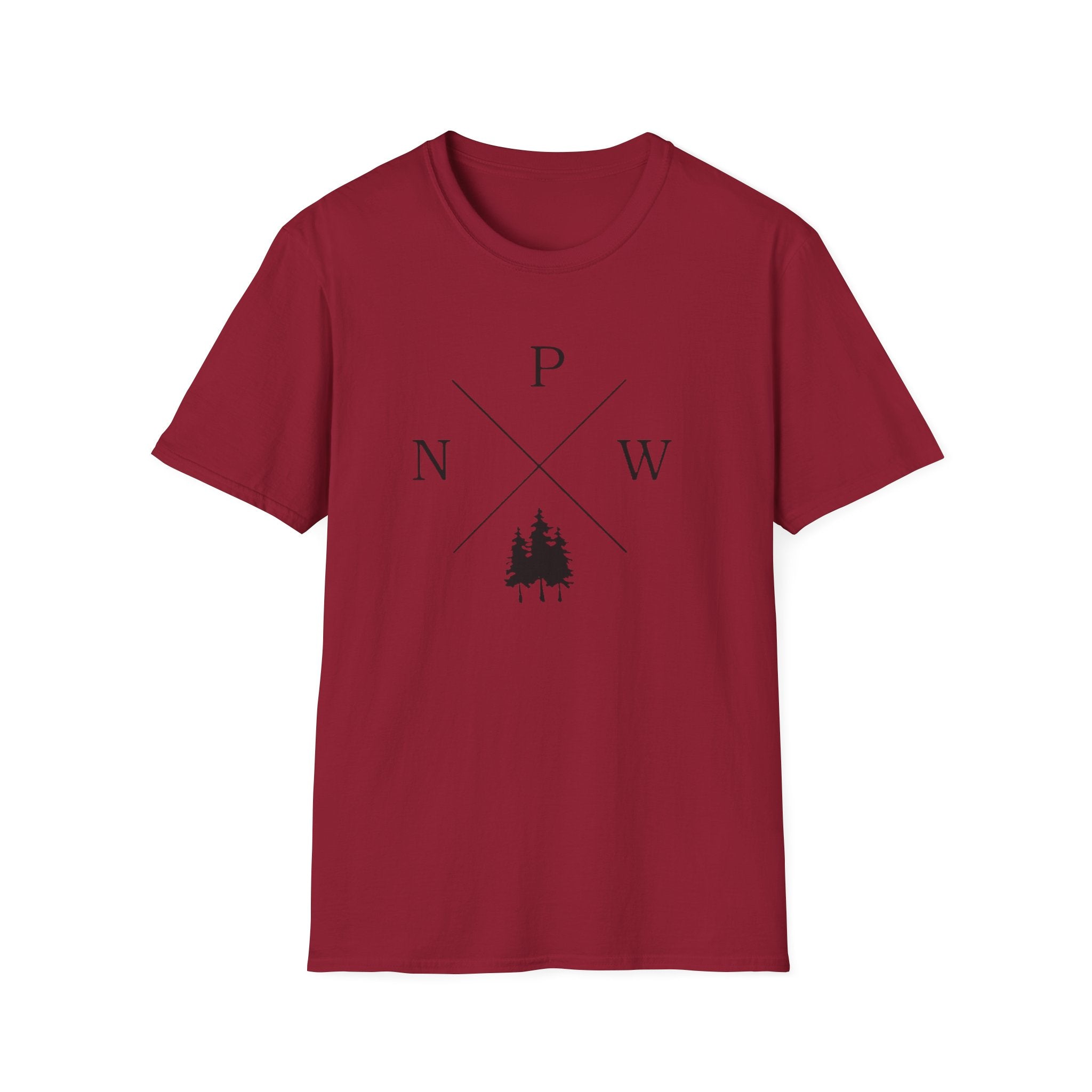 Compass Pines t-shirt | North South East West forest logo