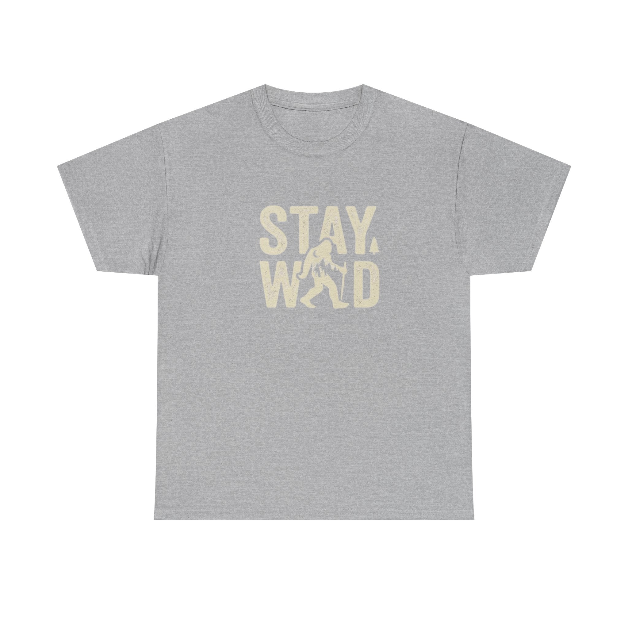Stay Wild Bigfoot T-Shirt | Sasquatch Retro Typography Tee