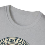 Just One More Cast Fishing T-Shirt | Retro Sunset Angler Design