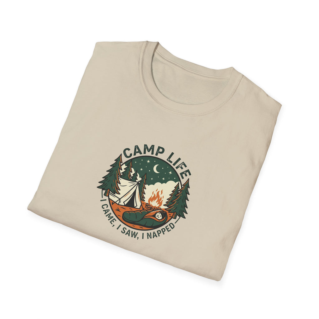 Camp Life tent campfire graphic T-Shirt | camping outdoors nature