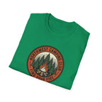 Northwest Camping Club Find Your Fire T-Shirt | Campfire Trees Outdoor Badge Shirt