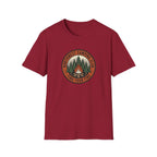 Northwest Camping Club Find Your Fire T-Shirt | Campfire Trees Outdoor Badge Shirt