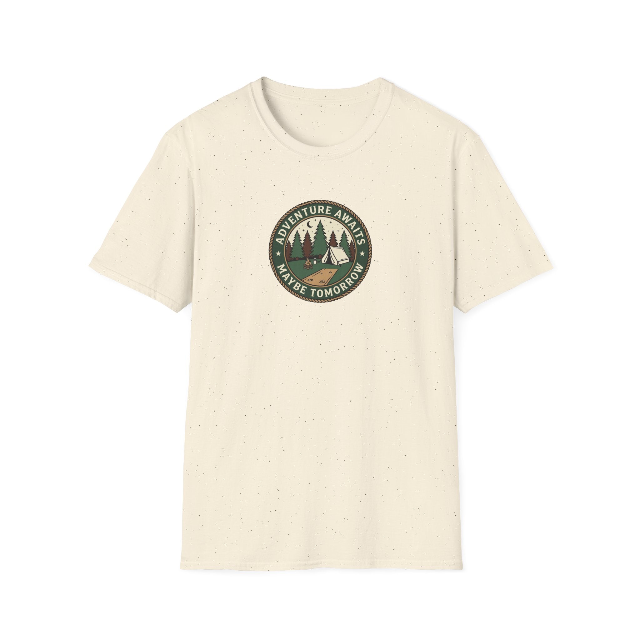 Adventure Awaits Maybe Tomorrow T-Shirt | Camping Patch Graphic