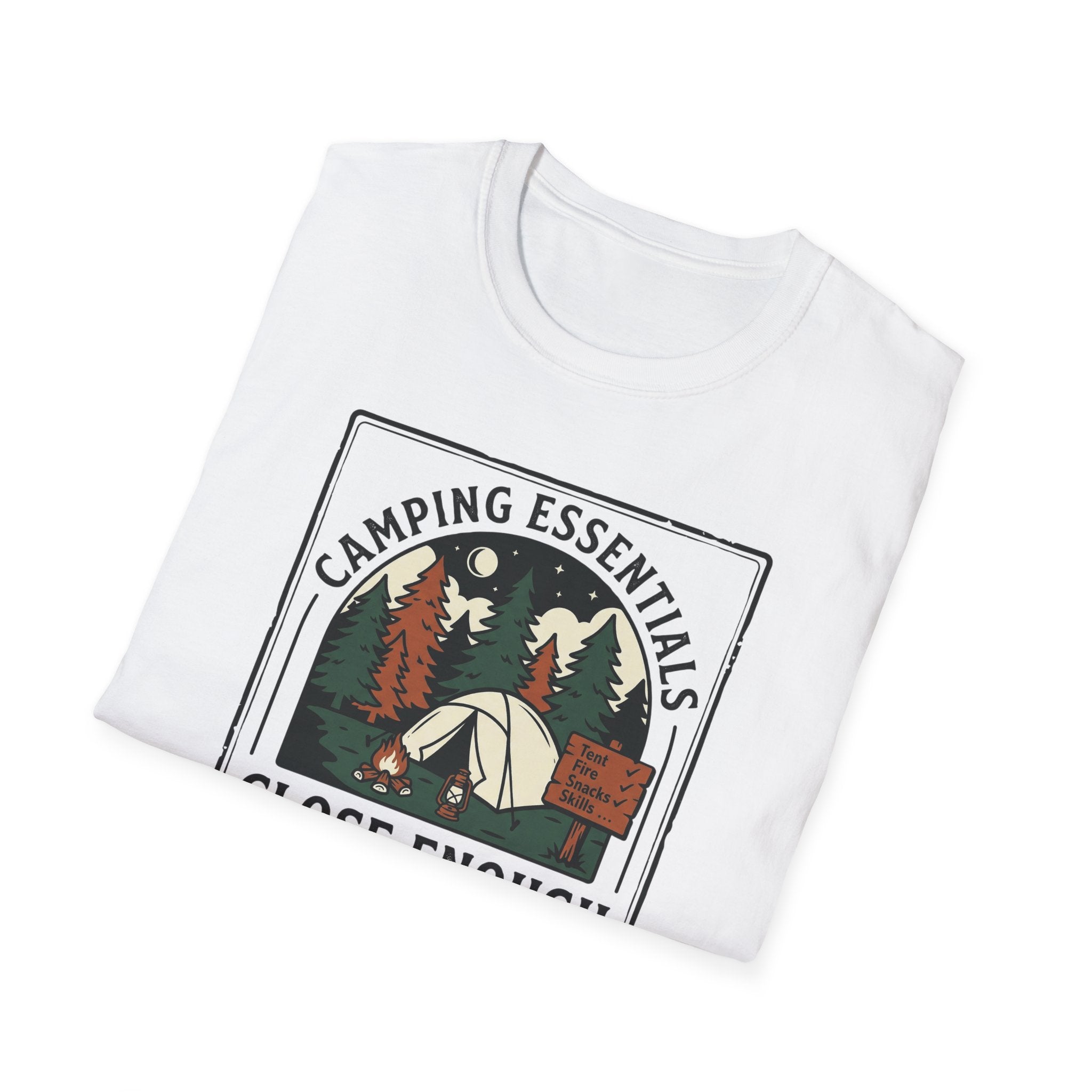 Camping Essentials Close Enough T-Shirt | Tent Forest Camping Shirt