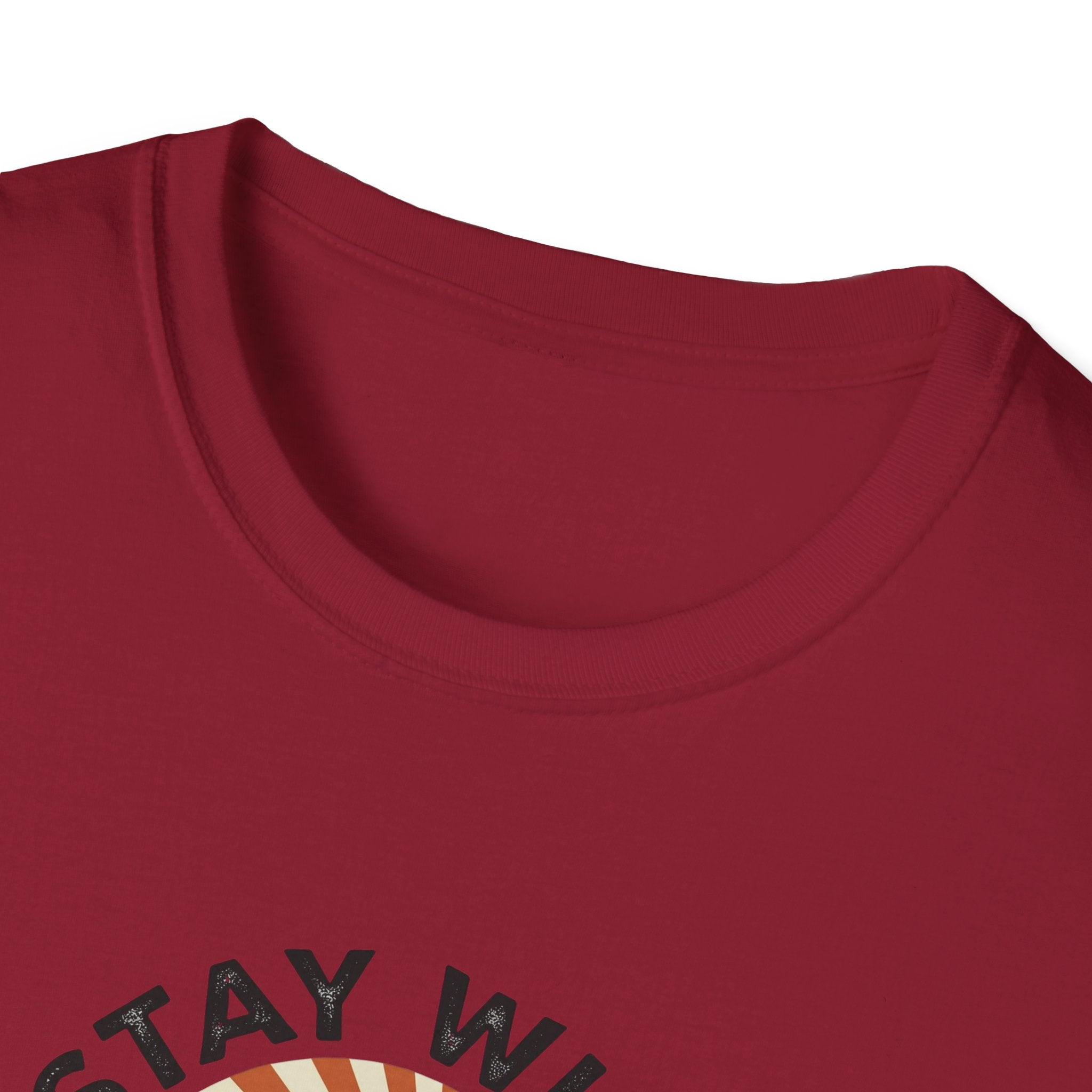 Stay Wild PNW T-Shirt | Mountain Sunset, Pine Trees, River Road