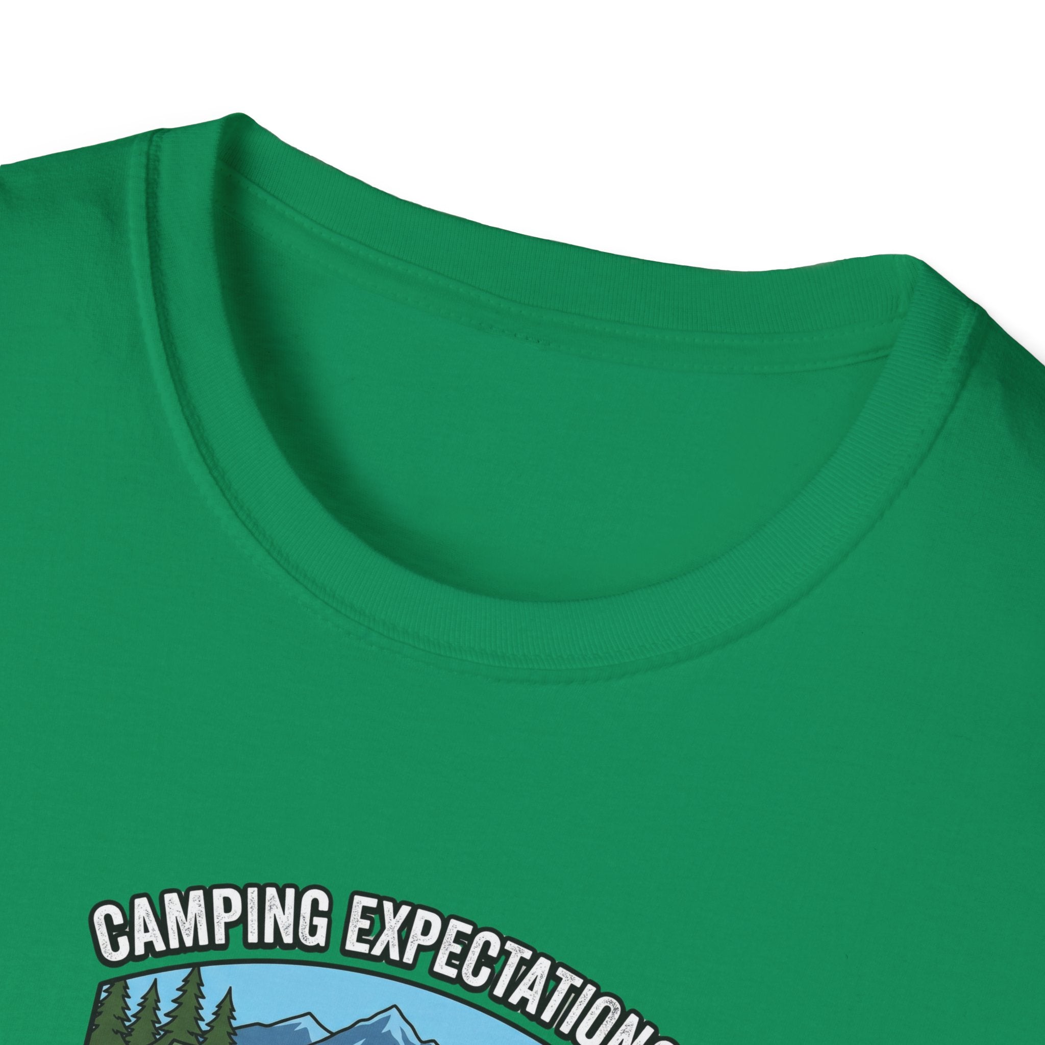 Camping Reality T-Shirt | Scenic Tent, Lake, Mountains Outdoor Adventure