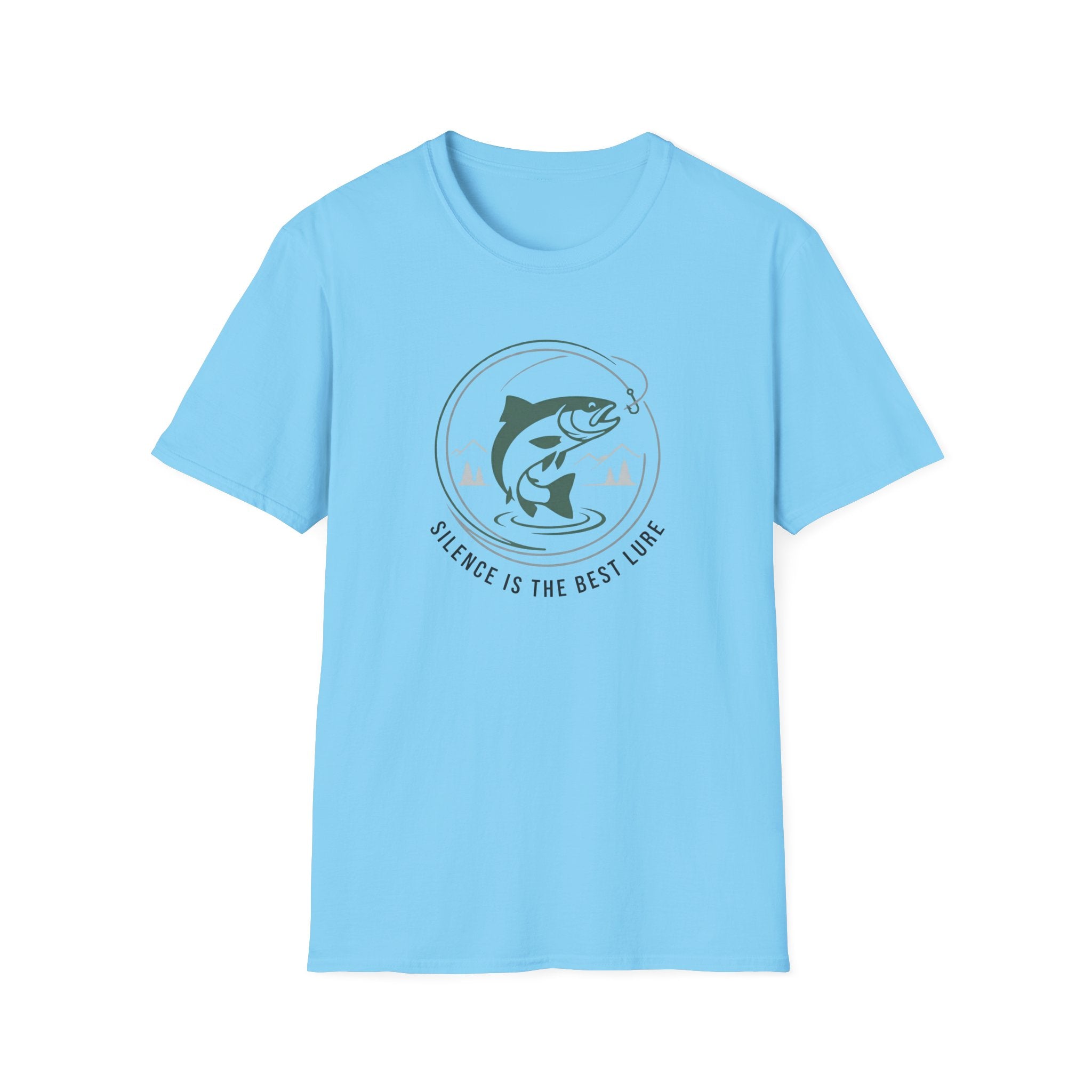 Fishing Trout Illustration T-Shirt | 'Silence Is The Best Lure' Outdoor Angler Tee