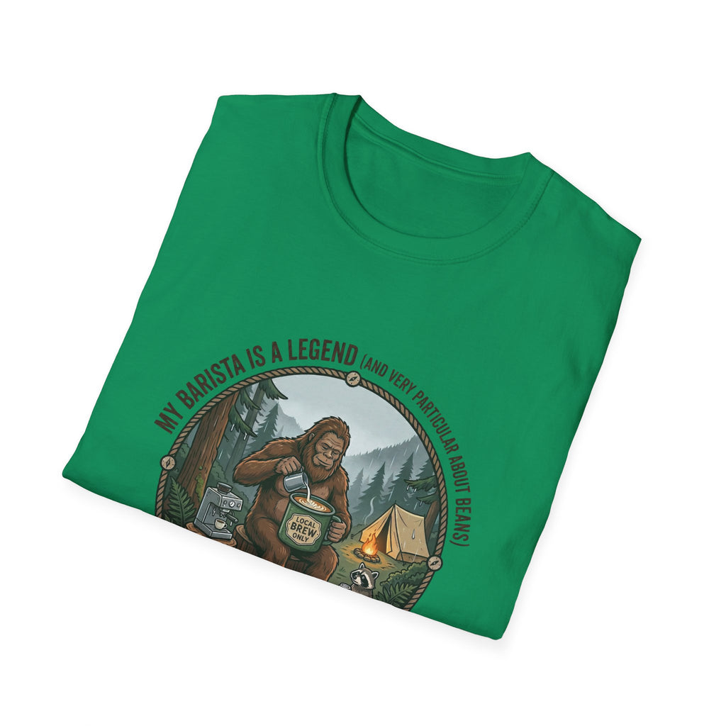 Dad is a Legend Camping T-Shirt | Bear, Campfire, Tent Cabin Illustration