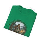 Dad is a Legend Camping T-Shirt | Bear, Campfire, Tent Cabin Illustration
