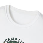 Camp Life tent campfire graphic T-Shirt | camping outdoors nature