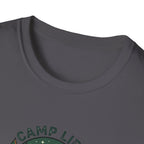 Camp Life tent campfire graphic T-Shirt | camping outdoors nature